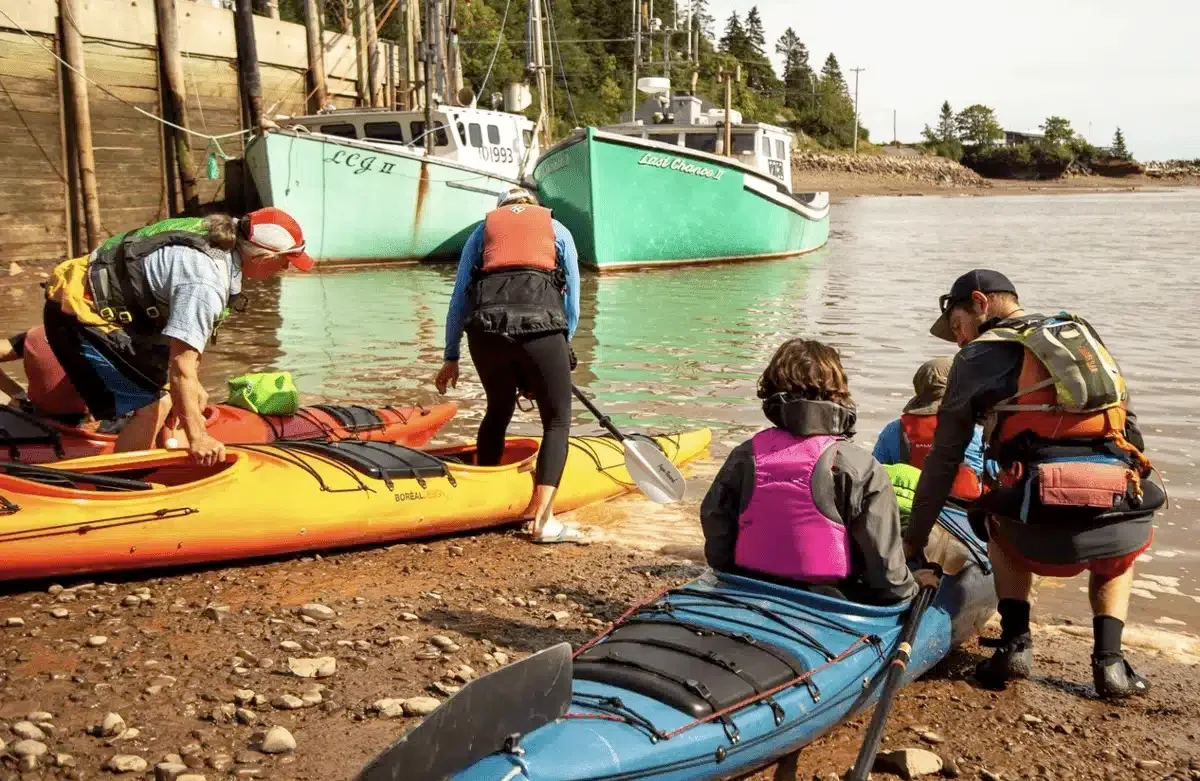 sea kayaking on the bay of fundy - instruction