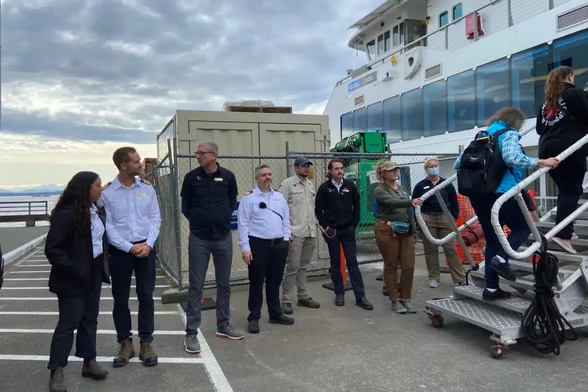 Boarding Venture in Seattle before cruising Alaska's inside passage.