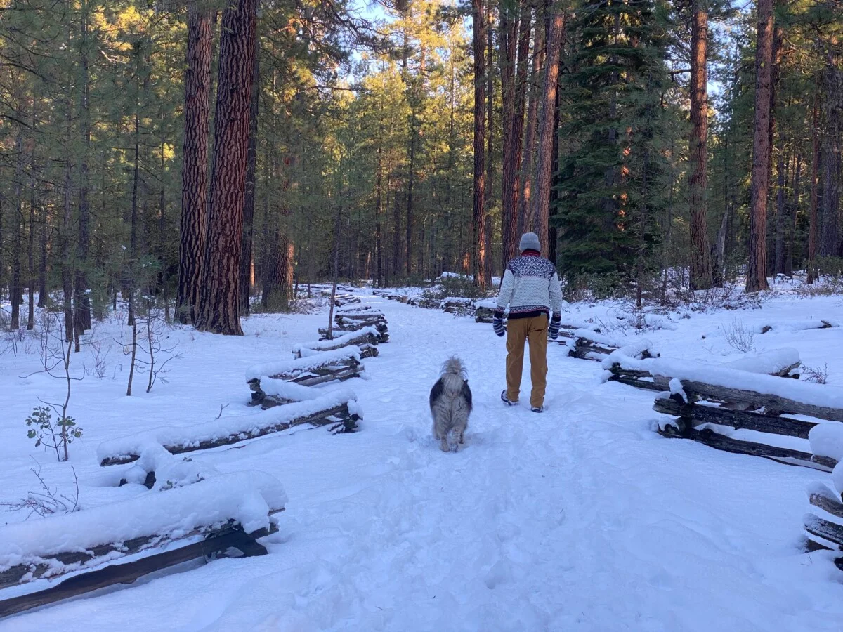 Snow hiking around Redmond.