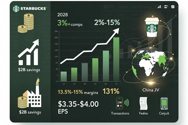 Starbucks’ Bold Bet: 3% Comps, 15% Margins by 2028 Amid Turnaround Surge