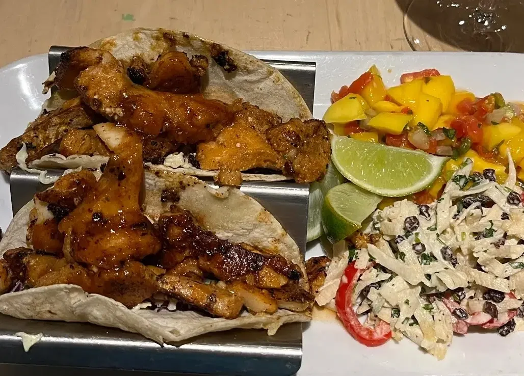 Delicious cuisine at one of Santa Fe's wellness resorts.