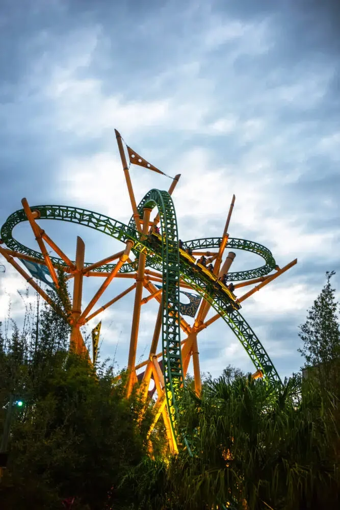 roller coaster at Busch Gardens in Tampa Bay, FL