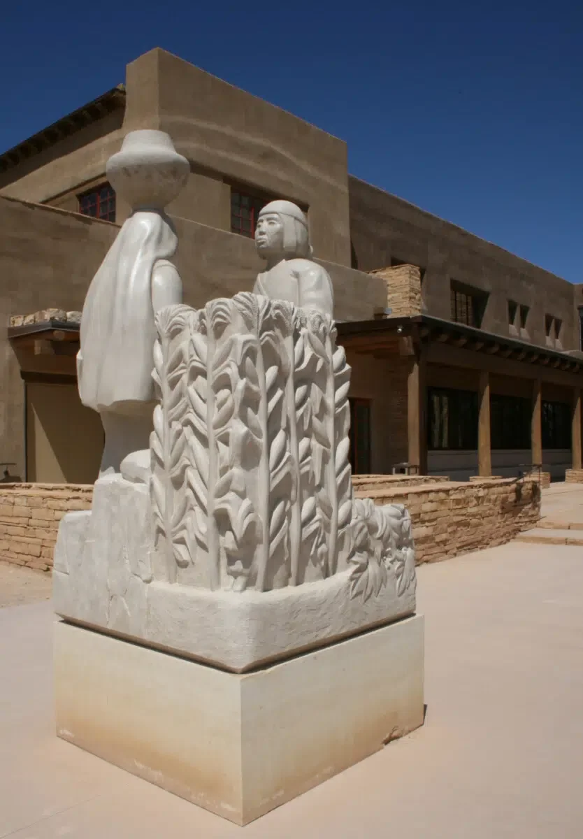 Sculpture of Acoma Woman and Man